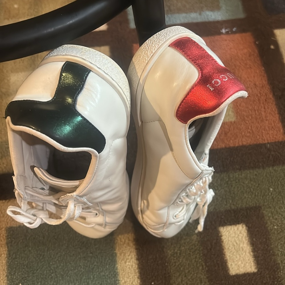 Gucci White Sneakers with Red and Orange Details - Picture 13 of 14
